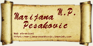 Marijana Pešaković vizit kartica